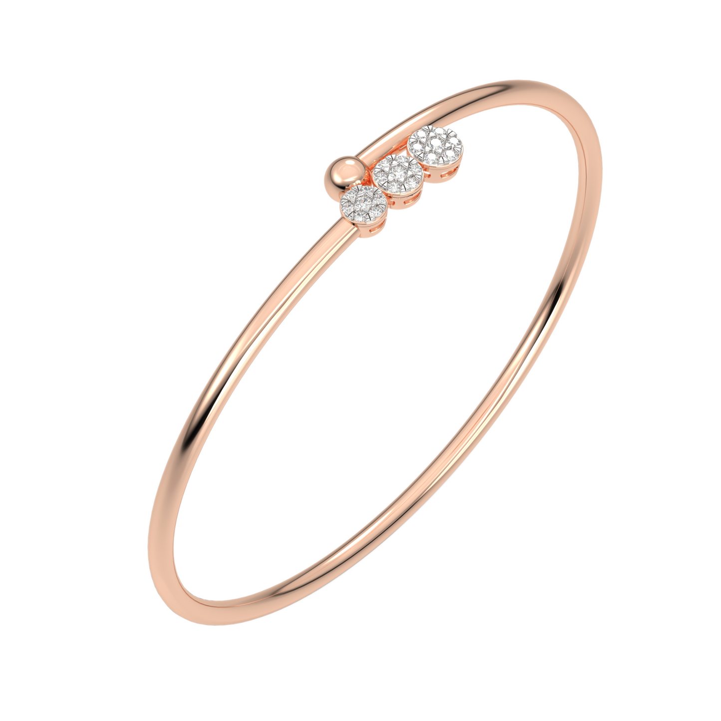 Pink Gold-Infinity Lab-Grown Diamond Flexible Bangle_view=3DV