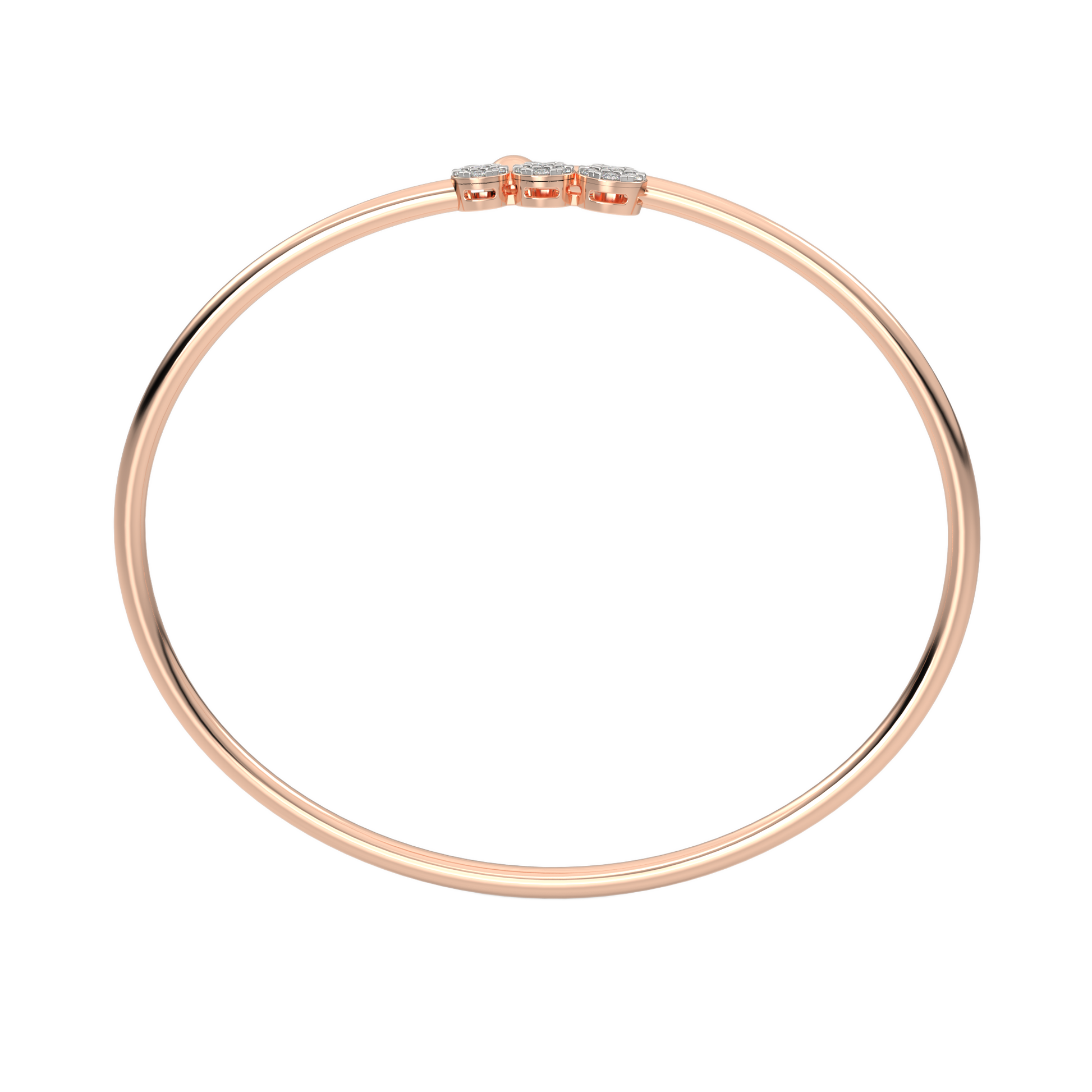 Pink Gold-Infinity Lab-Grown Diamond Flexible Bangle_view=FRONT