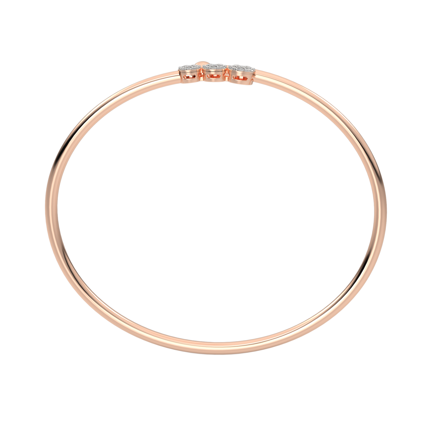 Pink Gold-Infinity Lab-Grown Diamond Flexible Bangle_view=FRONT