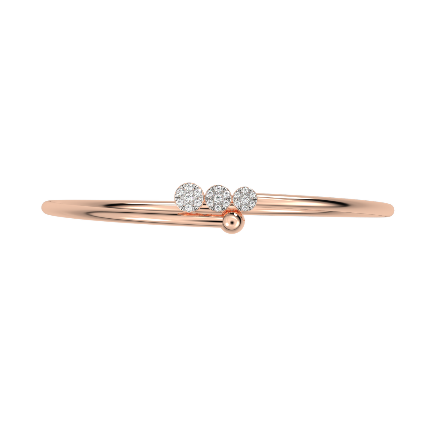 Pink Gold-Infinity Lab-Grown Diamond Flexible Bangle_view=TOP