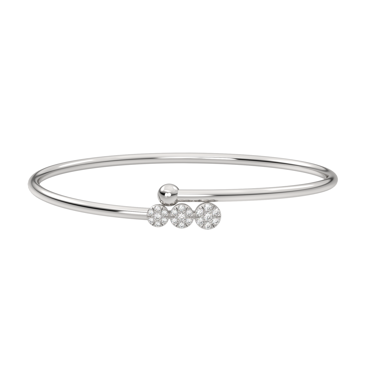 White Gold-Infinity Lab-Grown Diamond Flexible Bangle_view=3DH