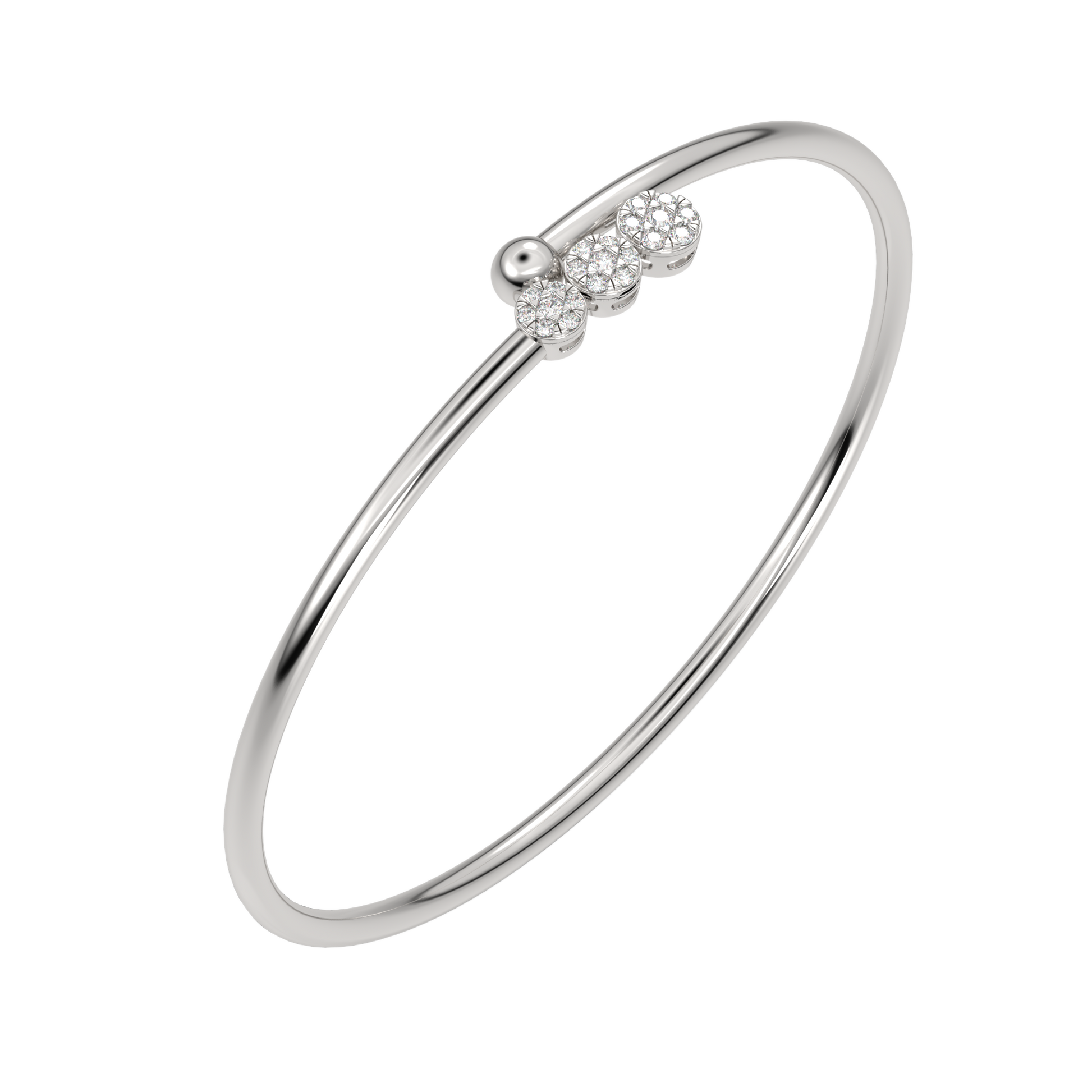 White Gold-Infinity Lab-Grown Diamond Flexible Bangle_view=3DV