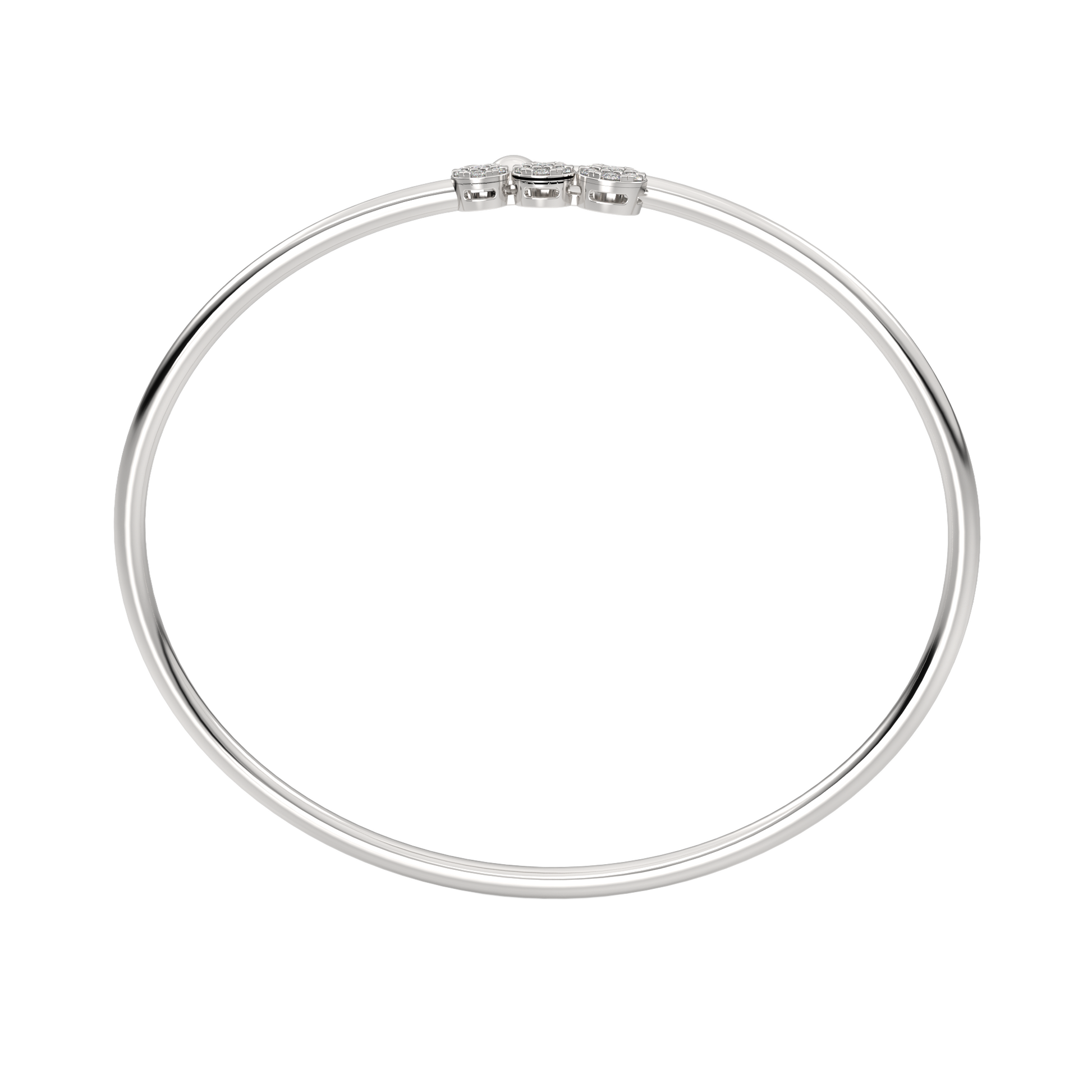 White Gold-Infinity Lab-Grown Diamond Flexible Bangle_view=FRONT