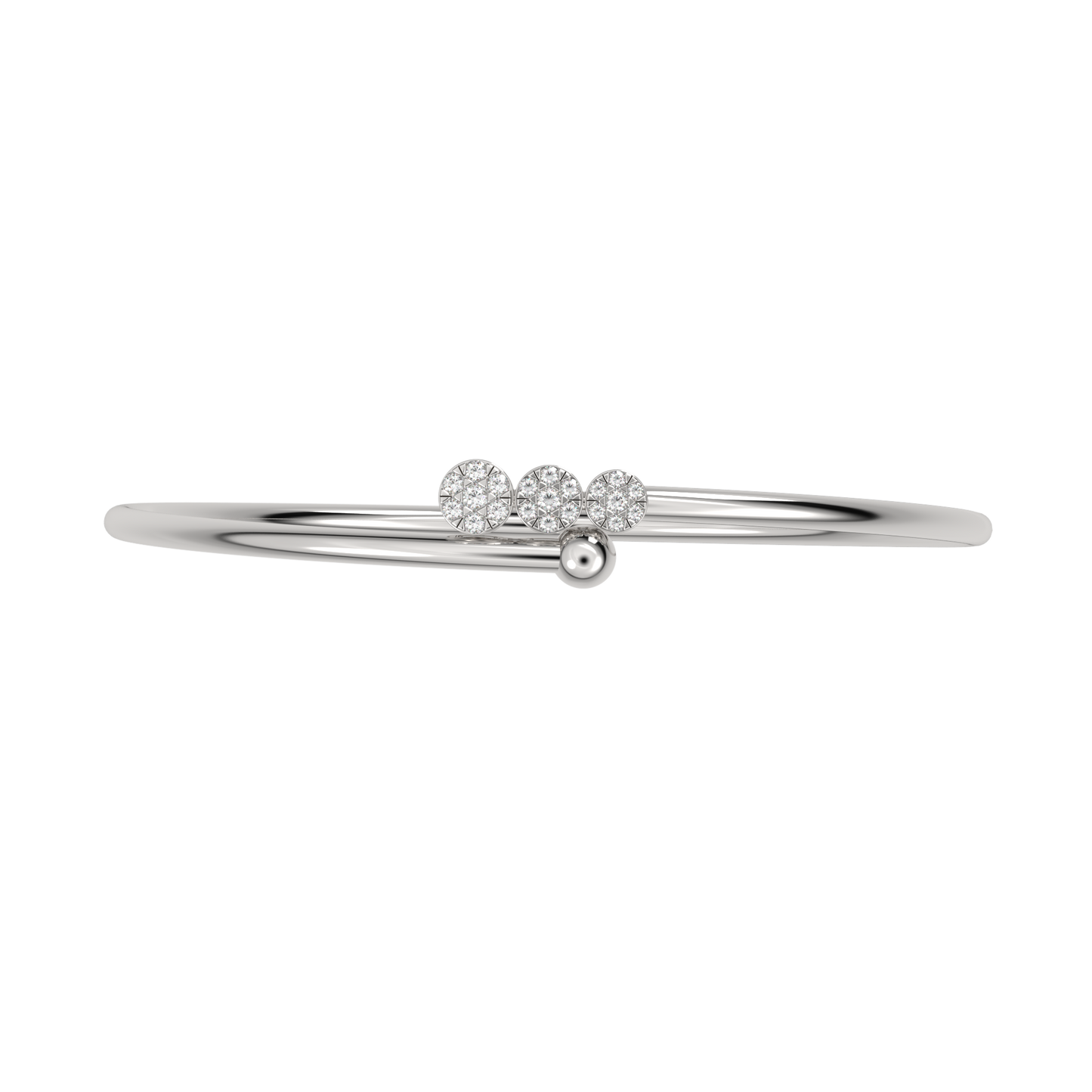 White Gold-Infinity Lab-Grown Diamond Flexible Bangle_view=TOP