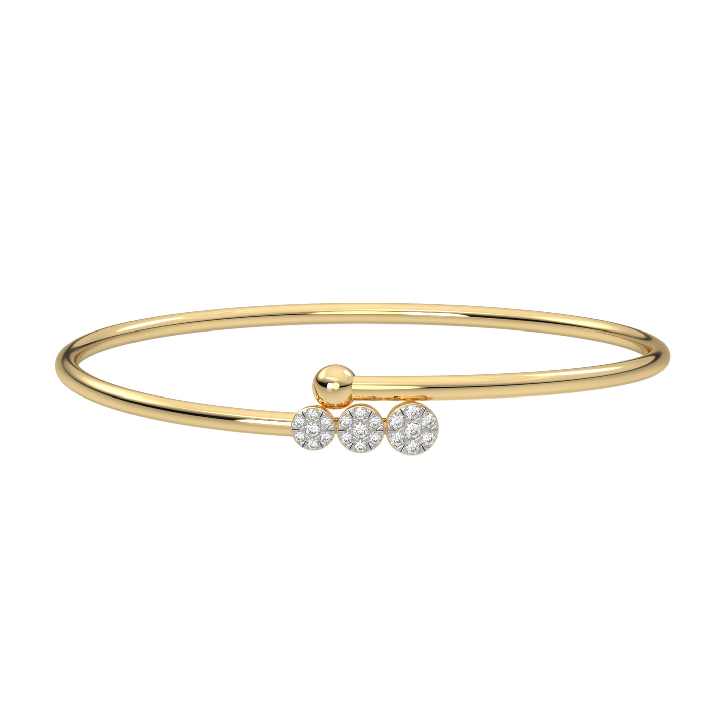 Yellow Gold-Infinity Lab-Grown Diamond Flexible Bangle_view=3DH