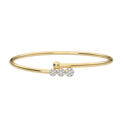 Yellow Gold-Infinity Lab-Grown Diamond Flexible Bangle_view=3DH