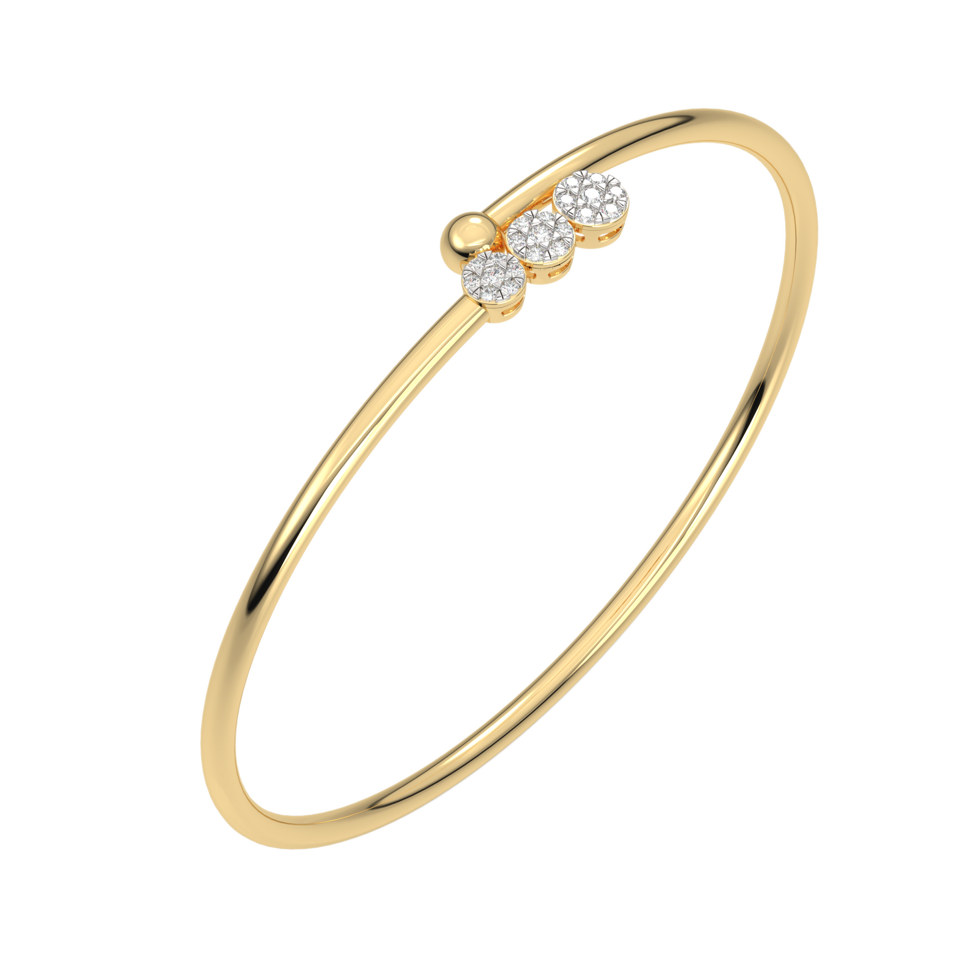 Yellow Gold-Infinity Lab-Grown Diamond Flexible Bangle_view=3DV