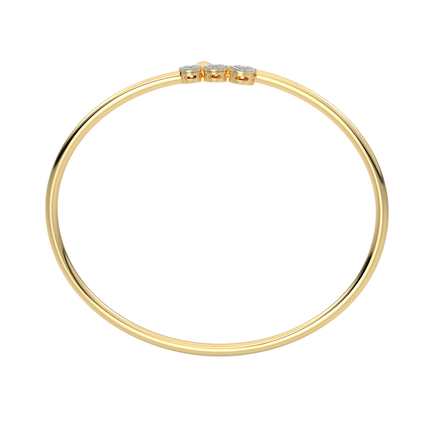 Yellow Gold-Infinity Lab-Grown Diamond Flexible Bangle_view=FRONT