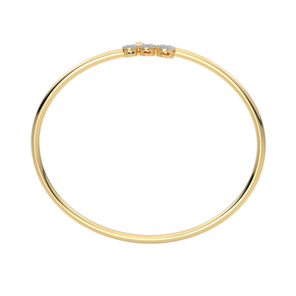 Yellow Gold-Infinity Lab-Grown Diamond Flexible Bangle_view=FRONT