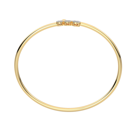 Yellow Gold-Infinity Lab-Grown Diamond Flexible Bangle_view=FRONT