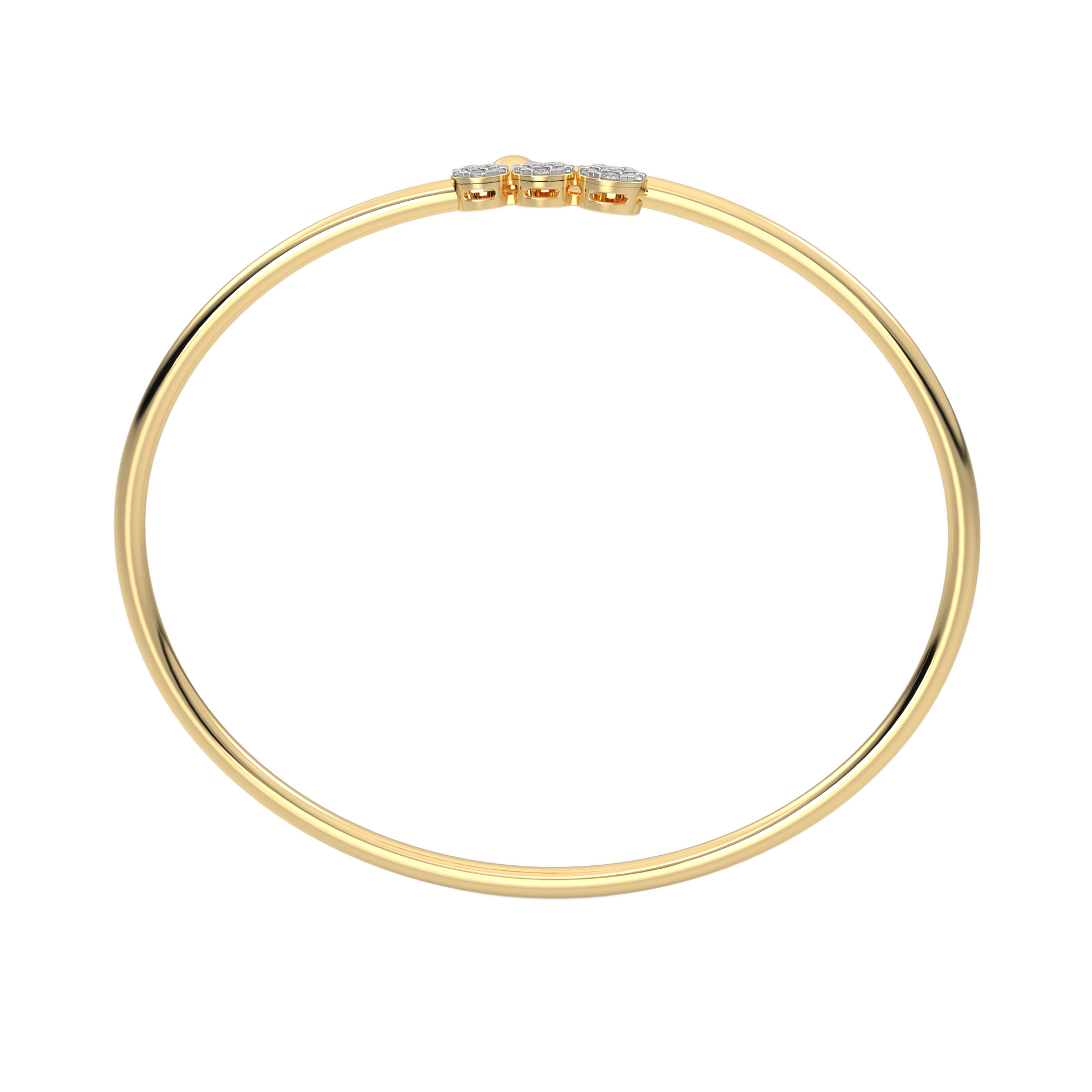Yellow Gold-Infinity Lab-Grown Diamond Flexible Bangle_view=FRONT