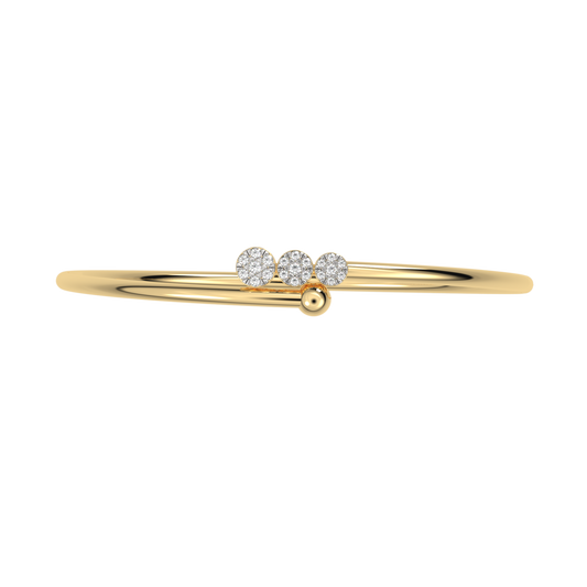 Yellow Gold-Infinity Lab-Grown Diamond Flexible Bangle_view=TOP