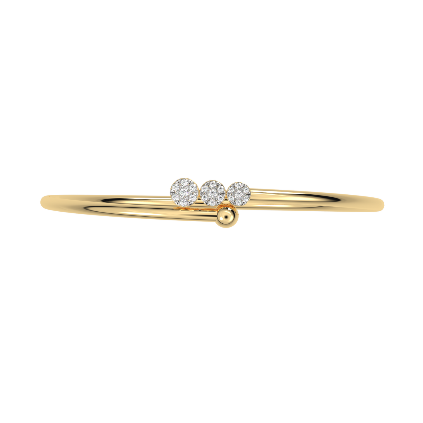 Yellow Gold-Infinity Lab-Grown Diamond Flexible Bangle_view=TOP