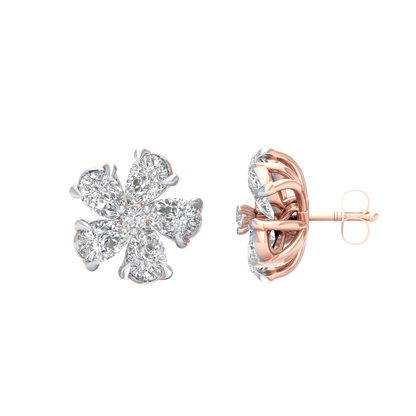 Pink Gold-Nova Lab-Grown Diamond Stud Earrings_view=SIDE
