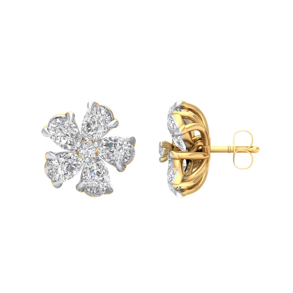 Yellow Gold-Nova Lab-Grown Diamond Stud Earrings_view=SIDE