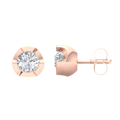 Pink Gold-Lumina Lab-Grown Diamond Stud Earrings_view=SIDE