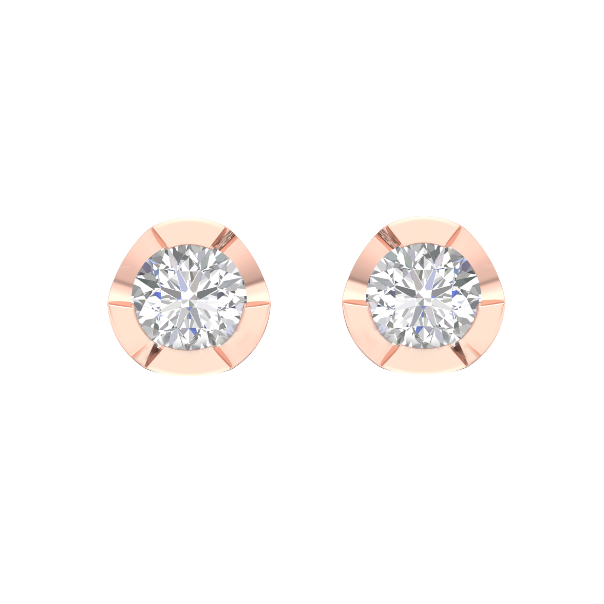 Pink Gold-Lumina Lab-Grown Diamond Stud Earrings_view=TOP