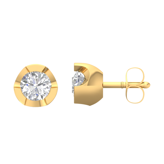 Yellow Gold-Lumina Lab-Grown Diamond Stud Earrings_view=SIDE
