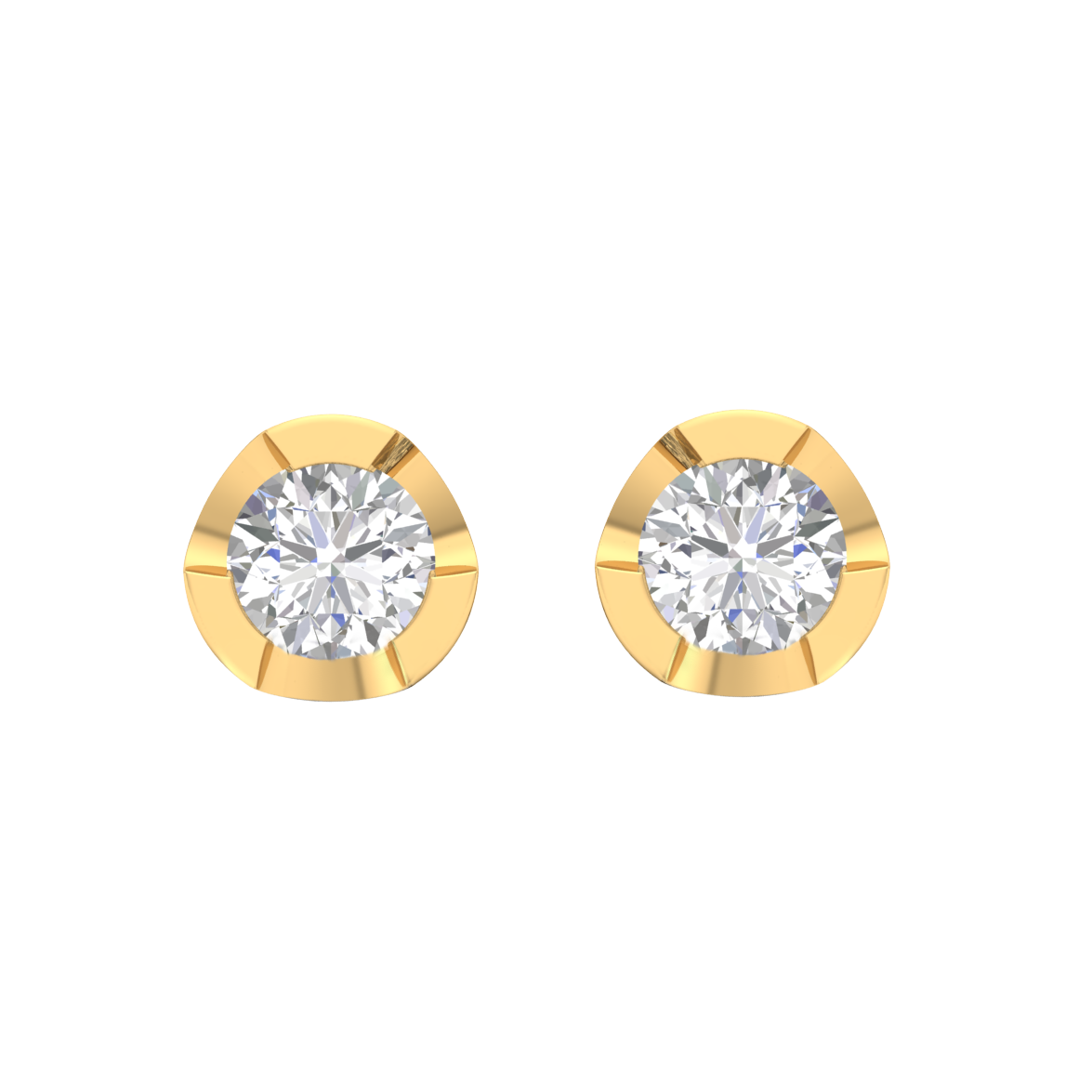 Yellow Gold-Lumina Lab-Grown Diamond Stud Earrings_view=TOP