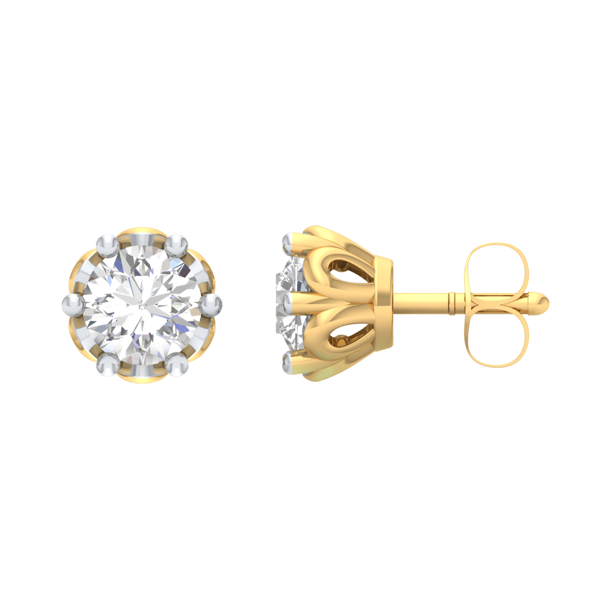 Yellow Gold-Radiance Lab-Grown Diamond Stud Earrings_view=SIDE