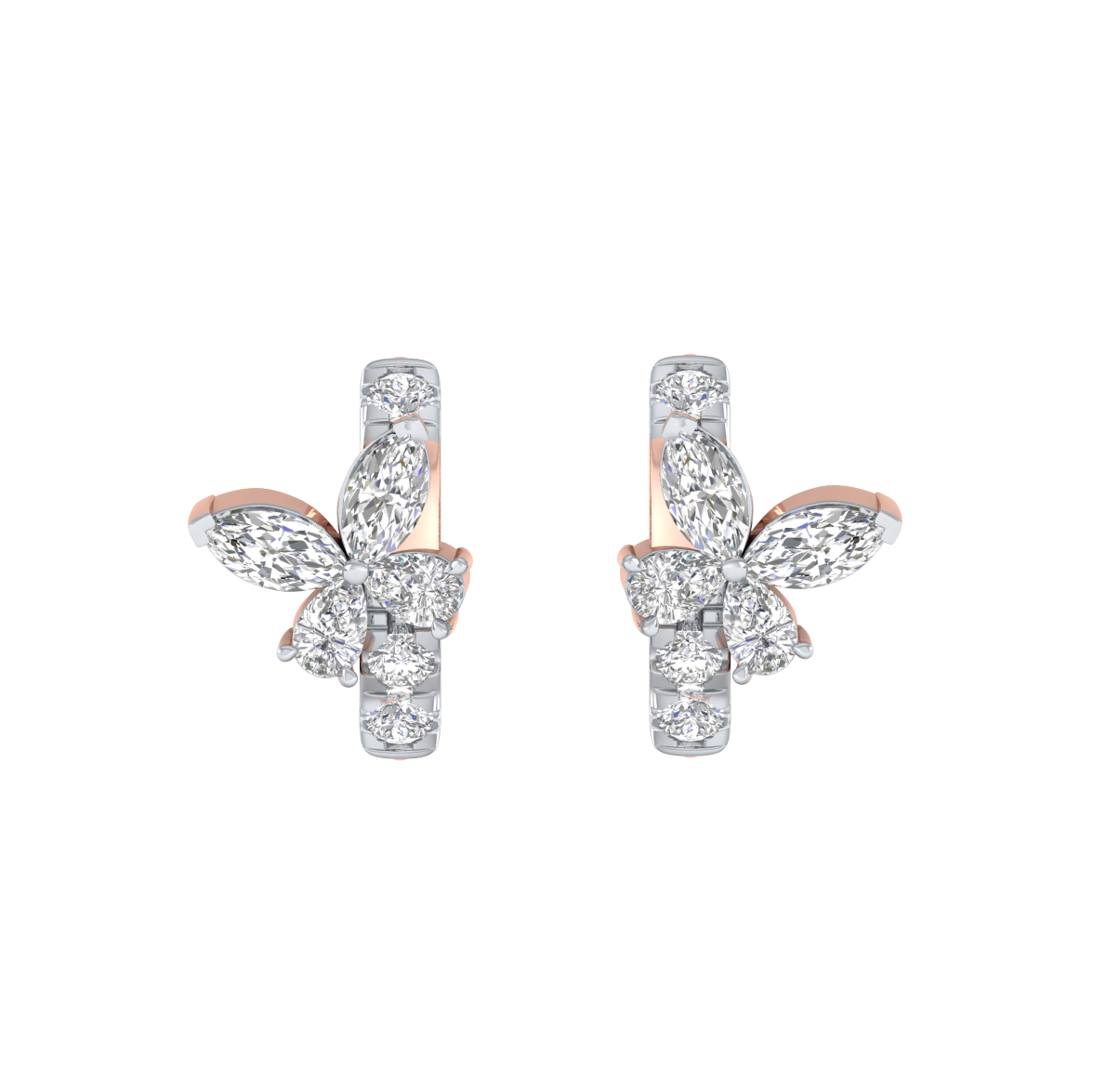 Pink Gold-Horizon Lab-Grown Diamond Hoop Earrings_view=TOP