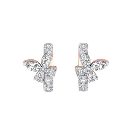 Pink Gold-Horizon Lab-Grown Diamond Hoop Earrings_view=TOP