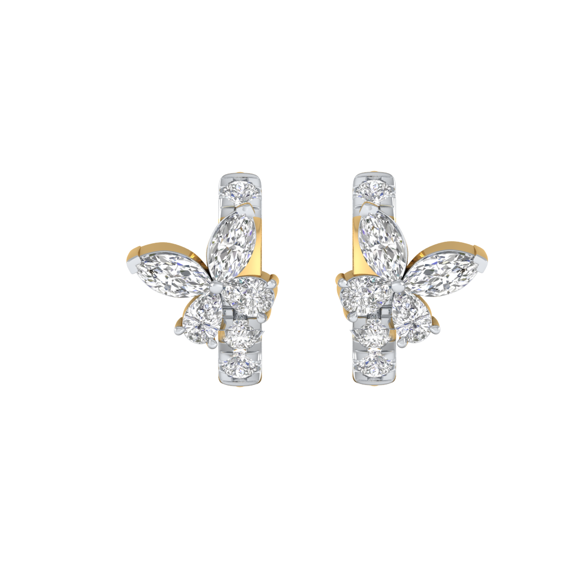 Yellow Gold-Horizon Lab-Grown Diamond Hoop Earrings_view=TOP