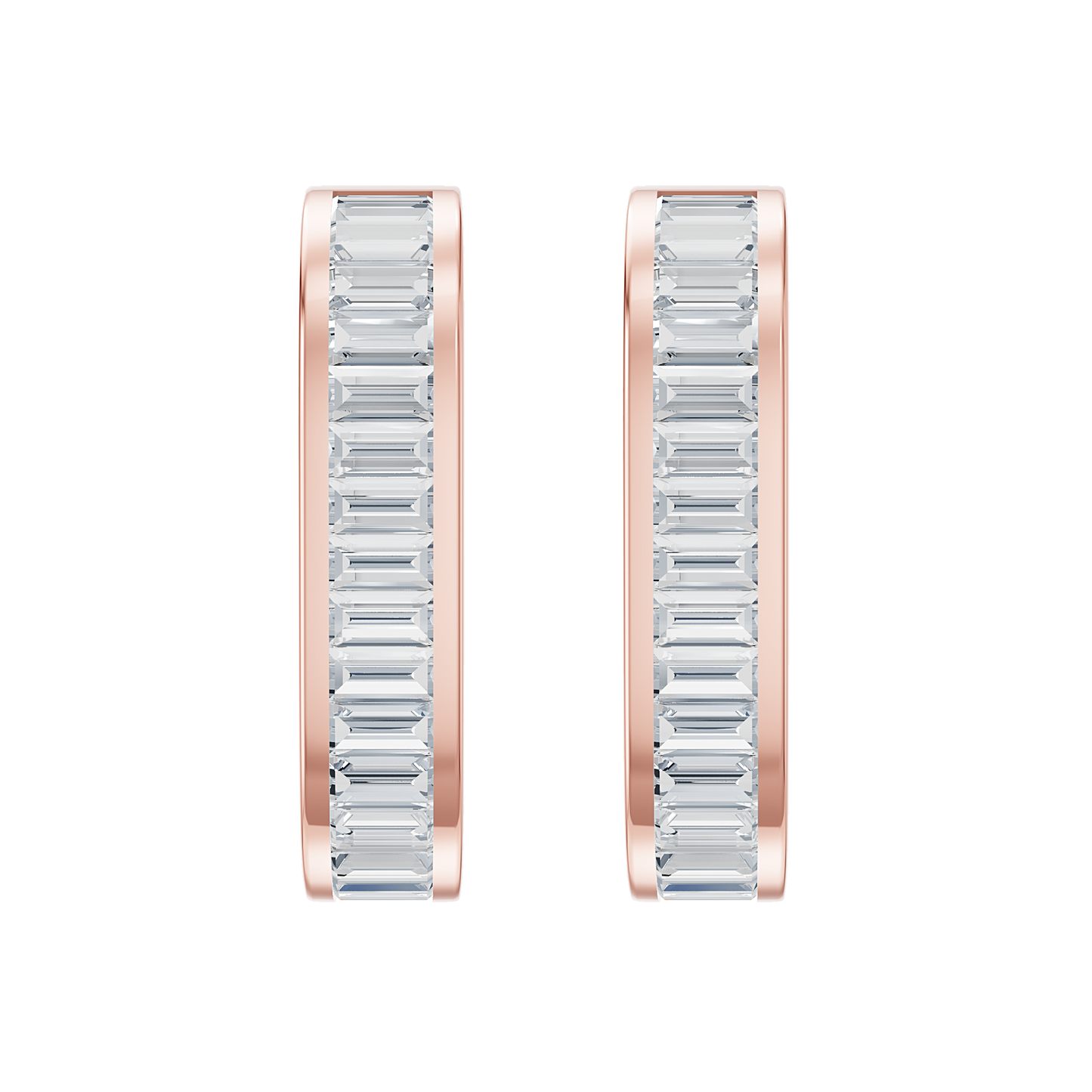 Pink Gold-Empress Baguette Huggie Earrings_view=TOP