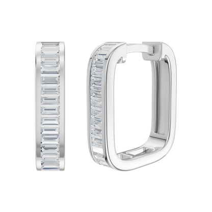 White Gold-Empress Baguette Huggie Earrings_view=FRONT