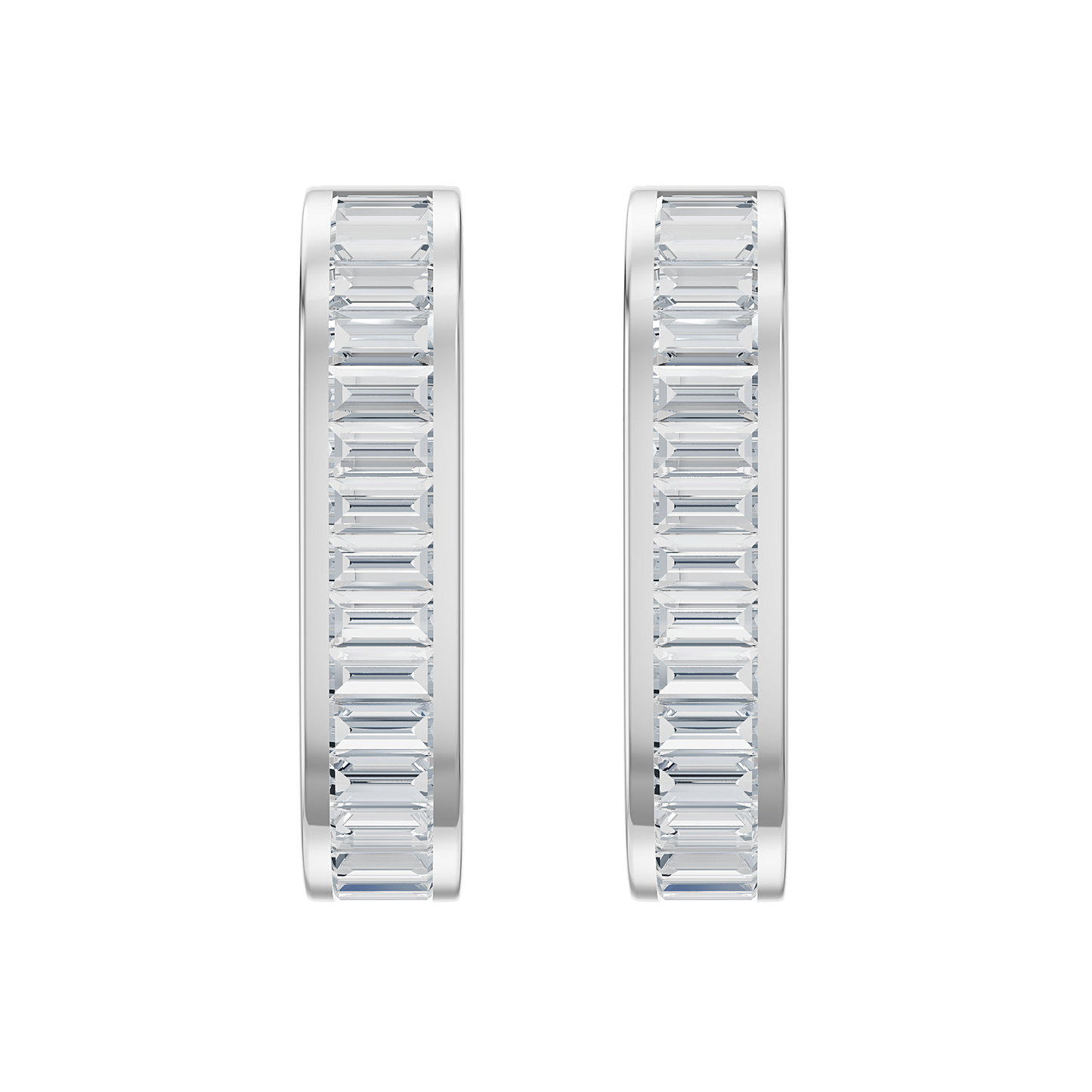 White Gold-Empress Baguette Huggie Earrings_view=TOP