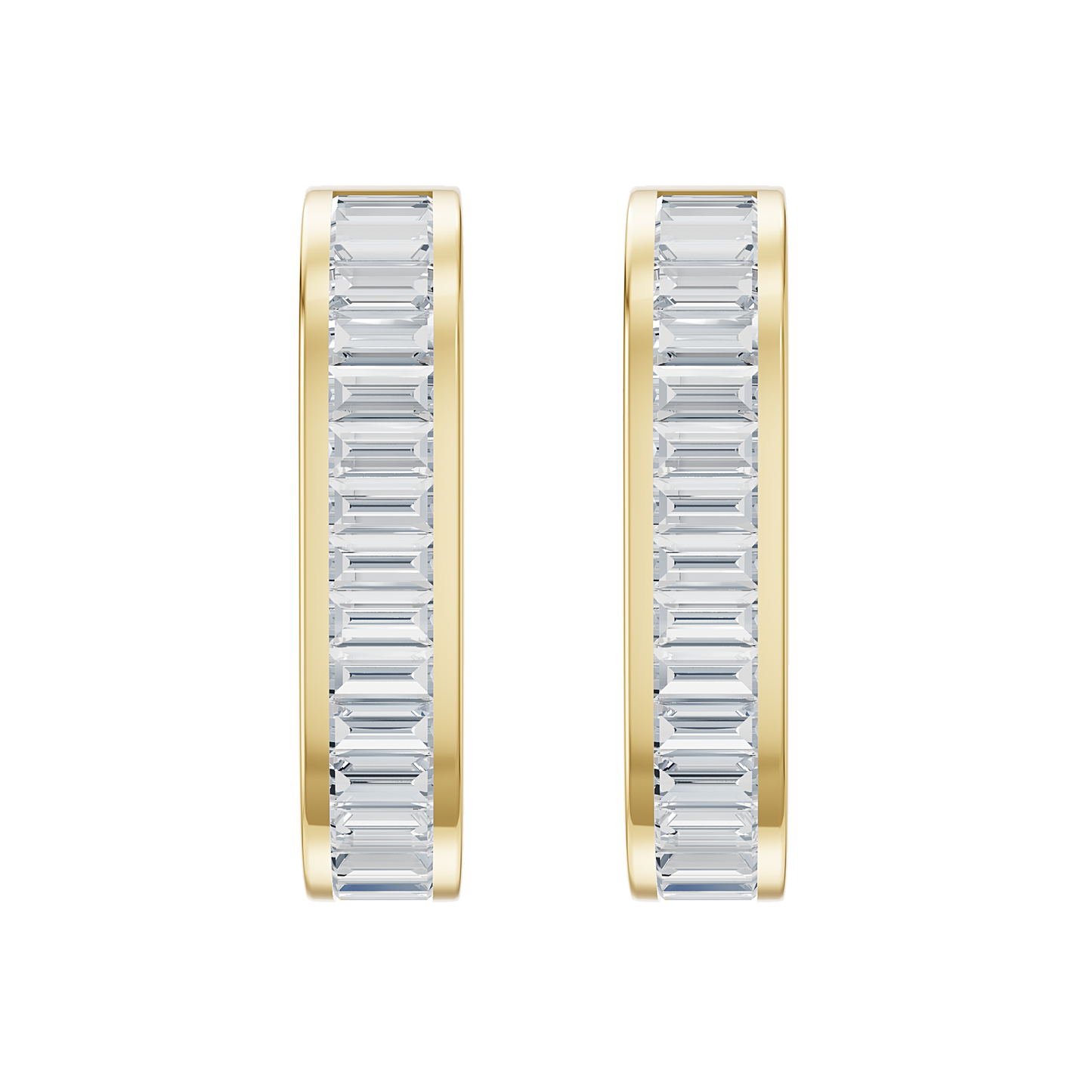 Yellow Gold-Empress Baguette Huggie Earrings_view=TOP