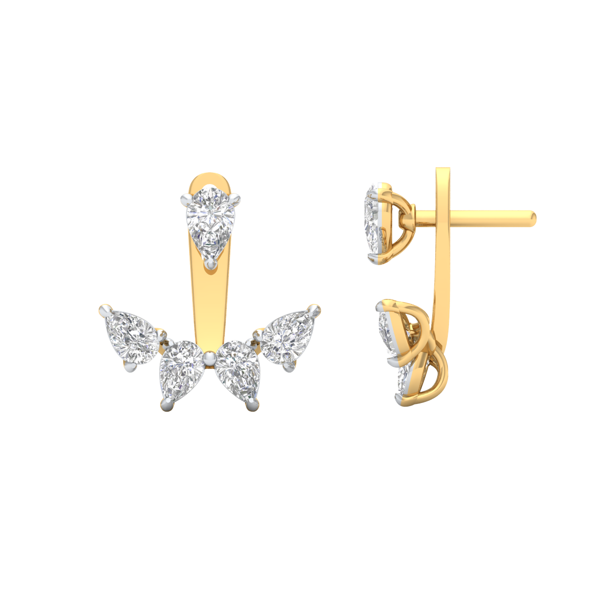 Yellow Gold-Moonbeam Lab-Grown Diamond Stud Earrings_view=SIDE