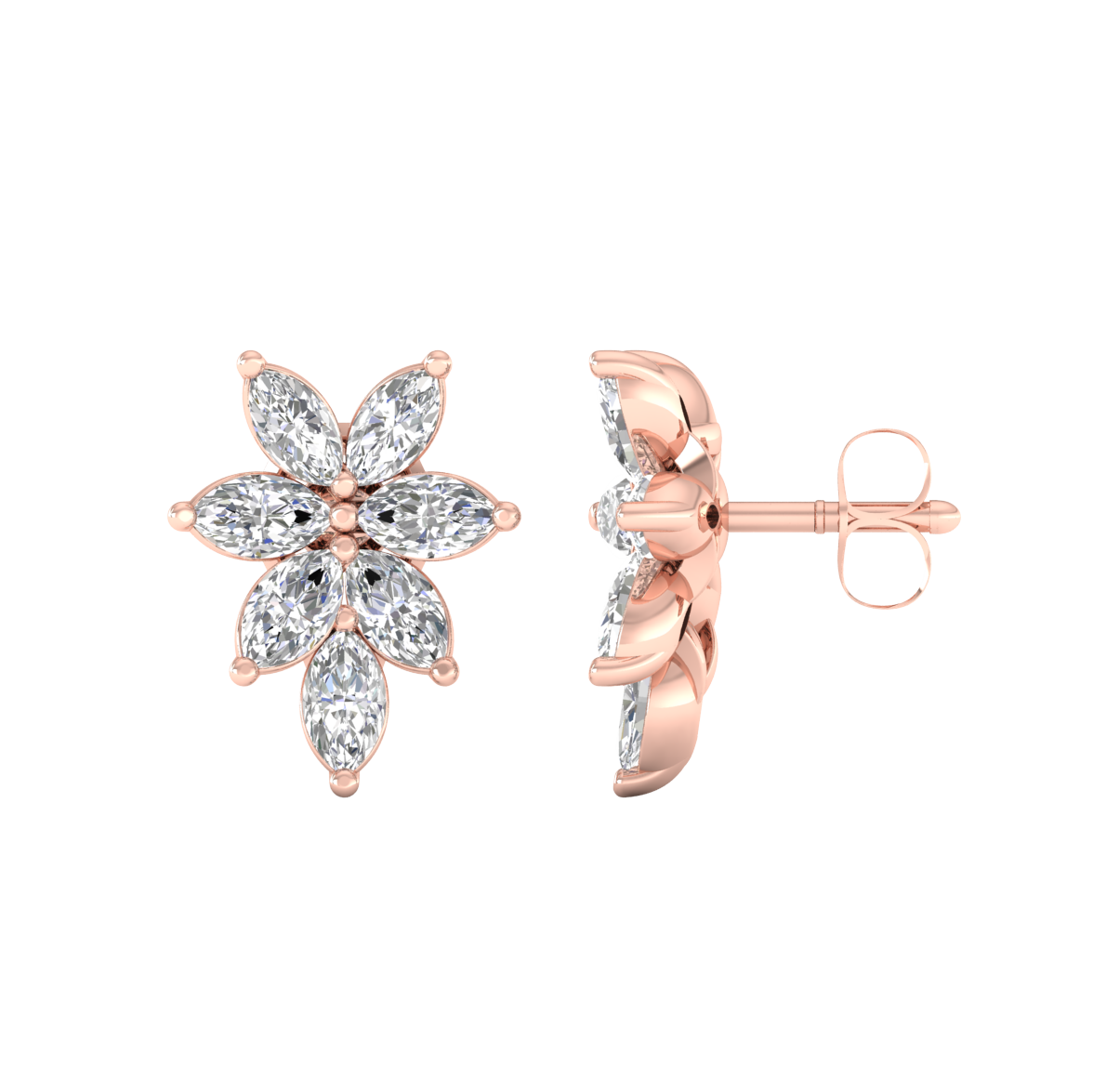 Pink Gold-Orbit Lab-Grown Diamond Stud Earrings_view=SIDE