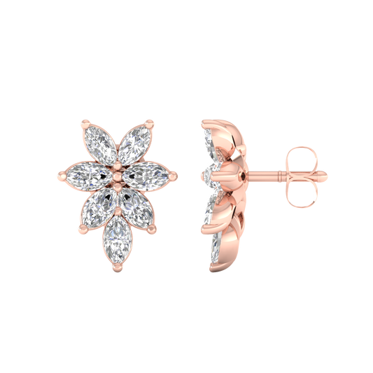 Pink Gold-Orbit Lab-Grown Diamond Stud Earrings_view=SIDE
