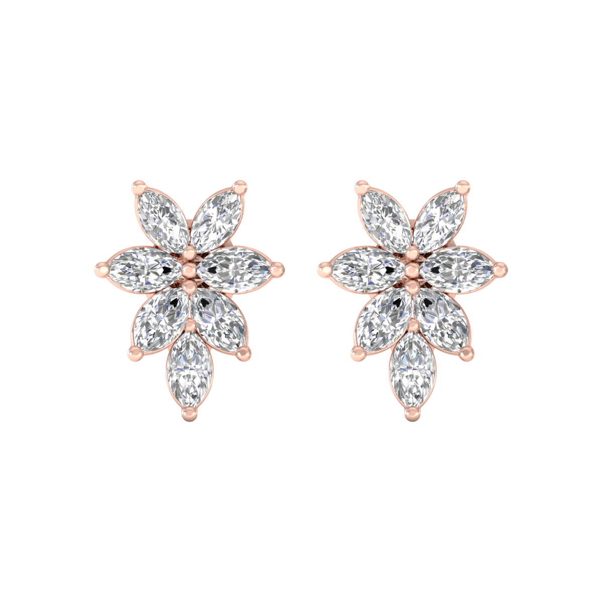 Pink Gold-Orbit Lab-Grown Diamond Stud Earrings_view=TOP