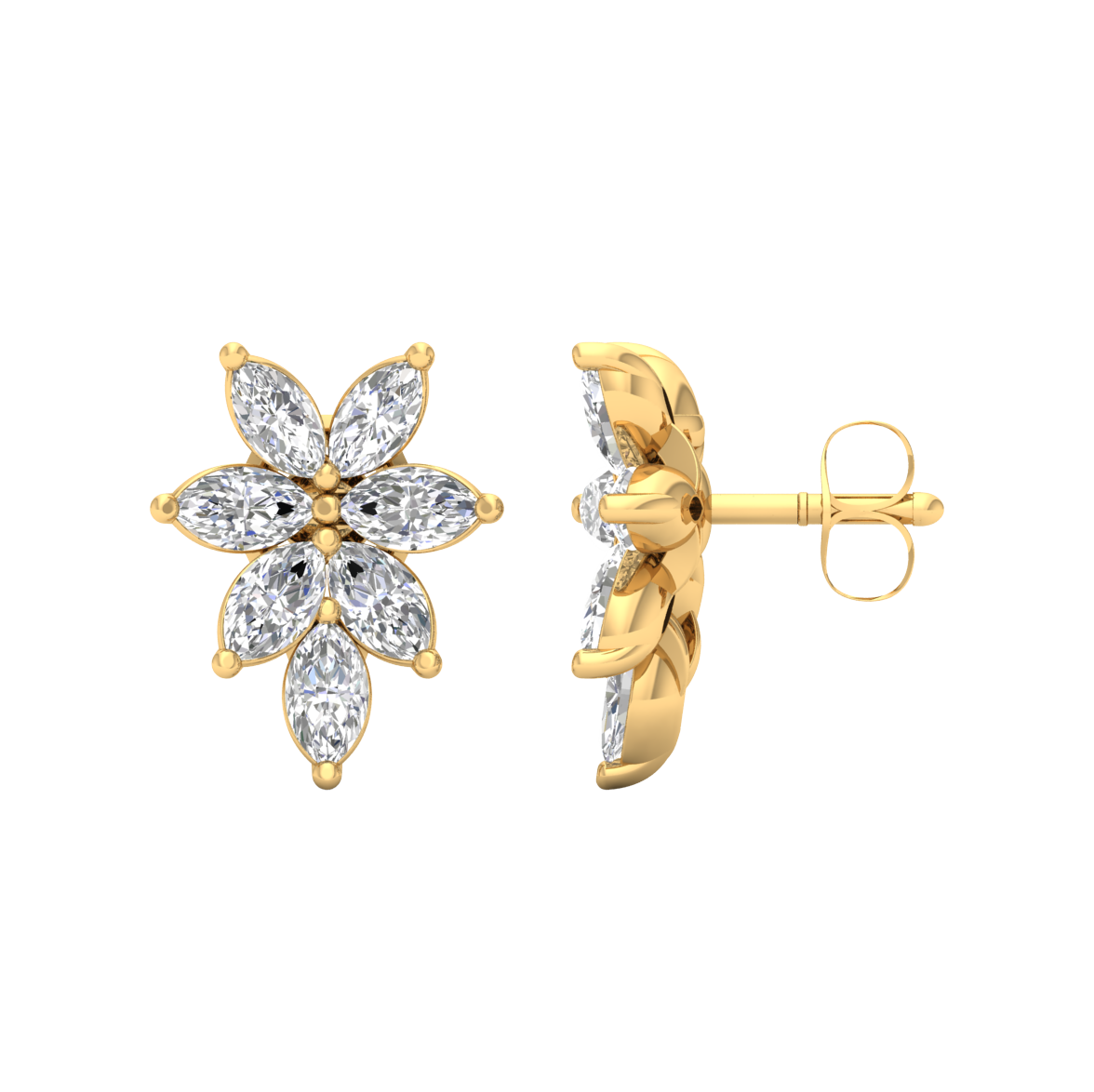 Yellow Gold-Orbit Lab-Grown Diamond Stud Earrings_view=SIDE