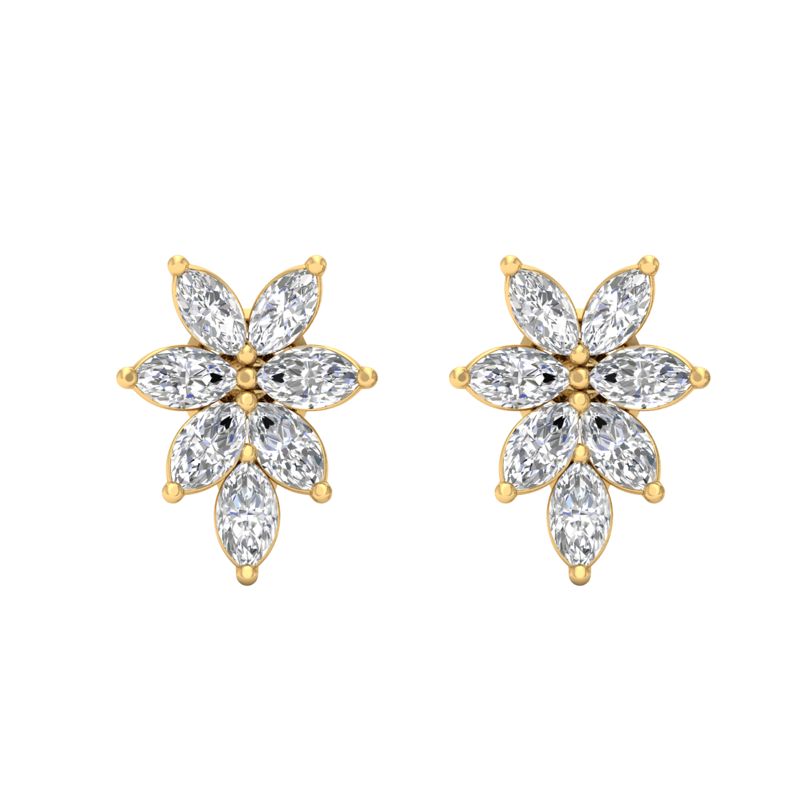 Yellow Gold-Orbit Lab-Grown Diamond Stud Earrings_view=TOP