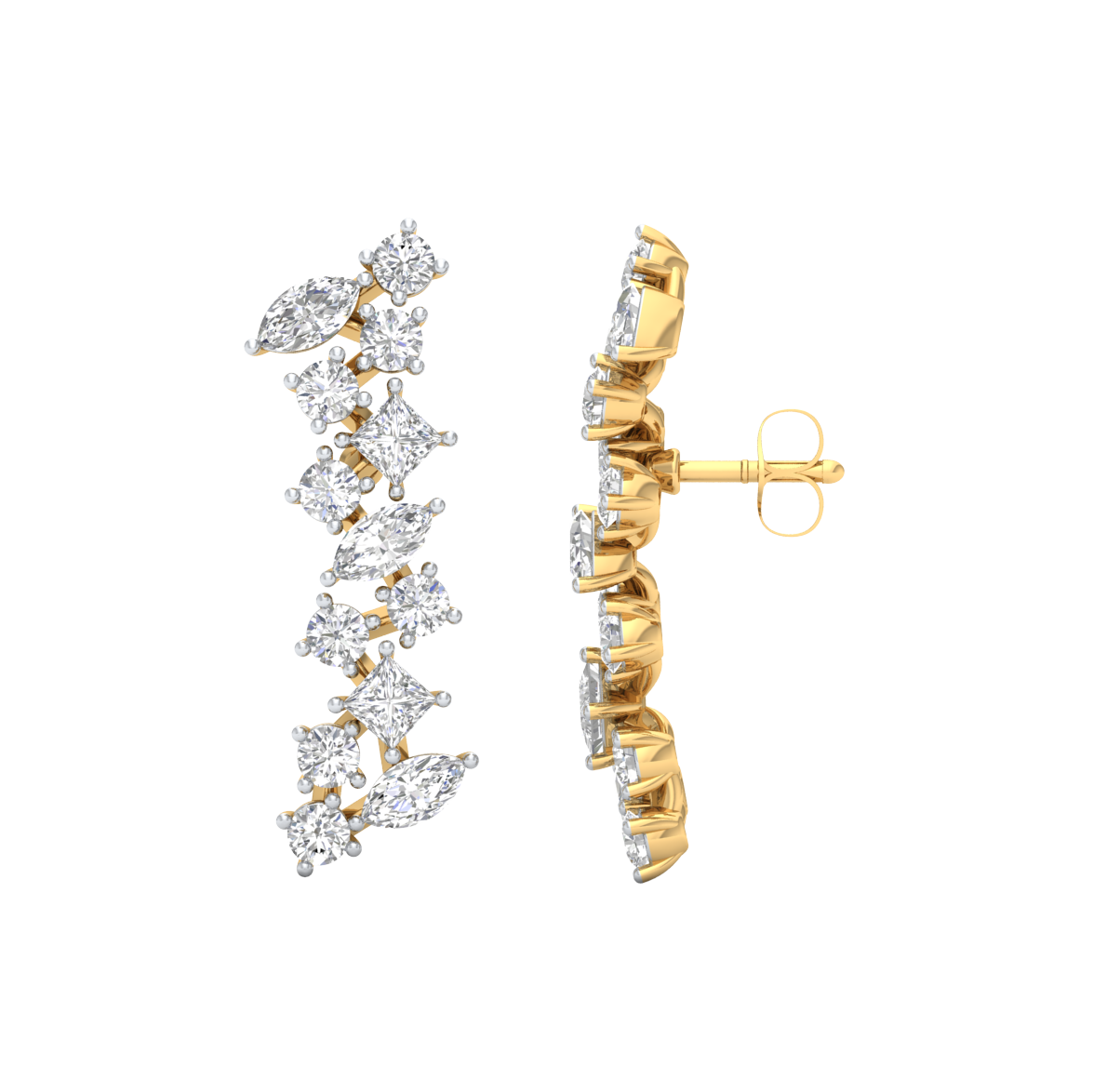 Yellow Gold-Solstice Lab-Grown Diamond Drop Earrings_view=SIDE