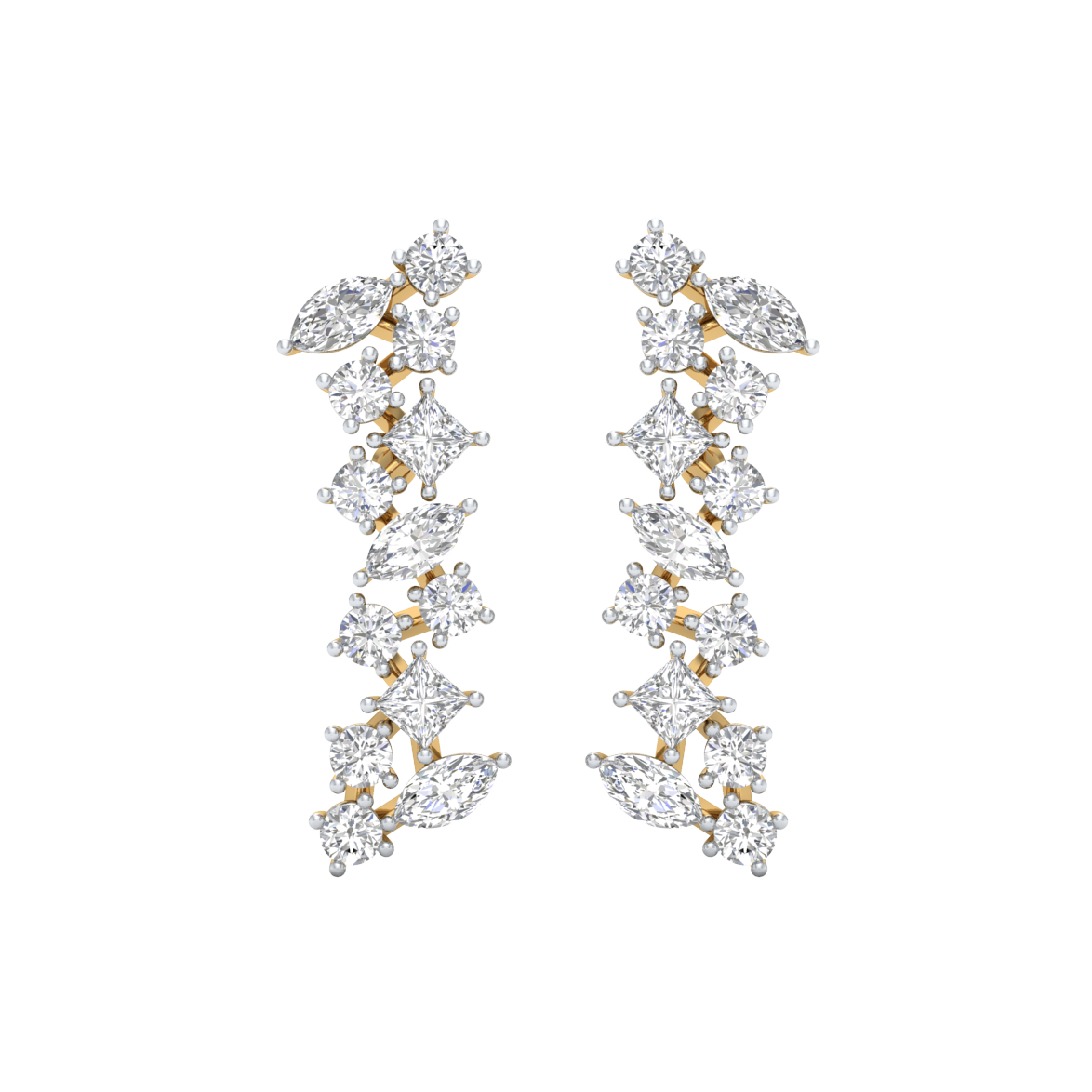 Yellow Gold-Solstice Lab-Grown Diamond Drop Earrings_view=TOP