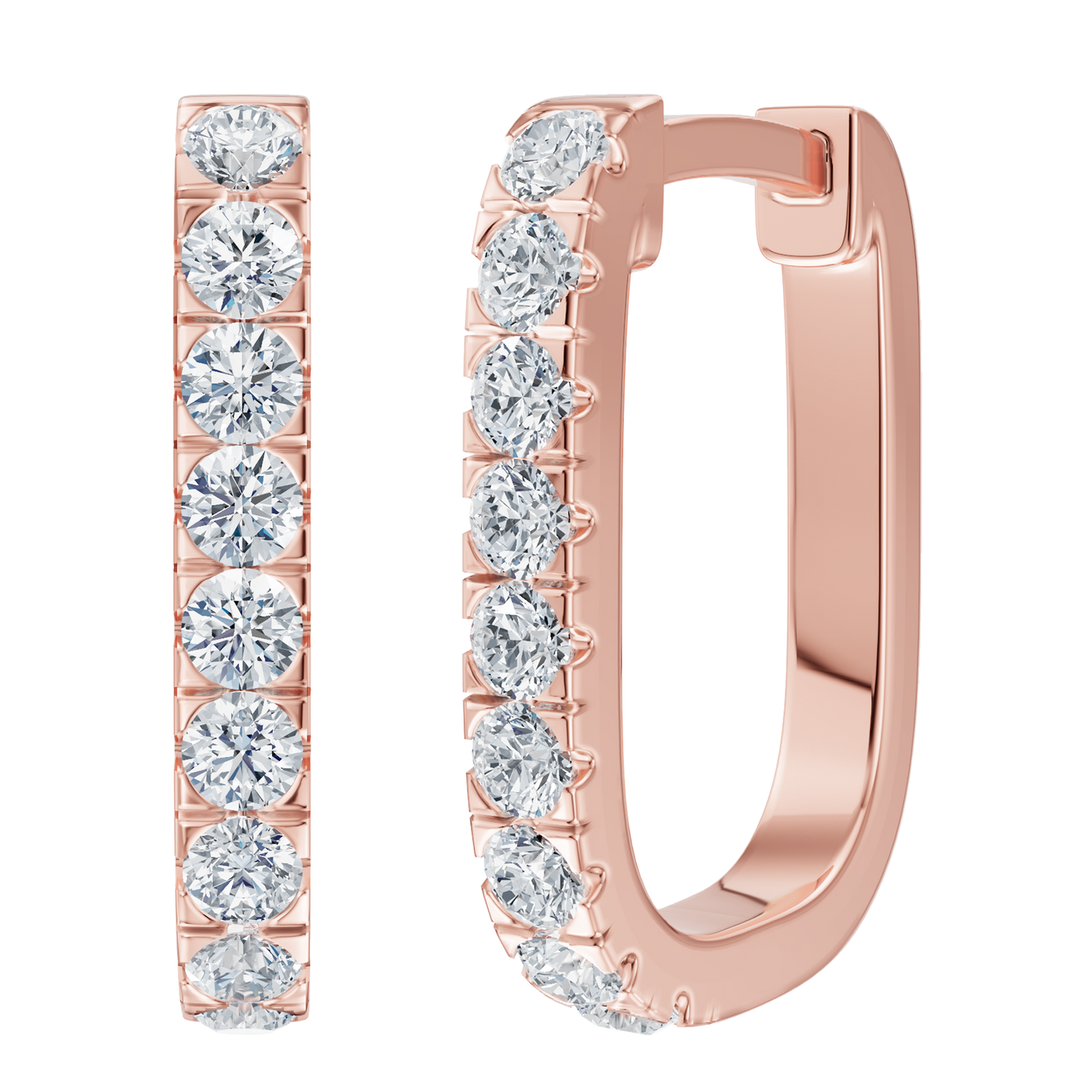 Pink Gold-Eirene Huggie Earrings_view=FRONT