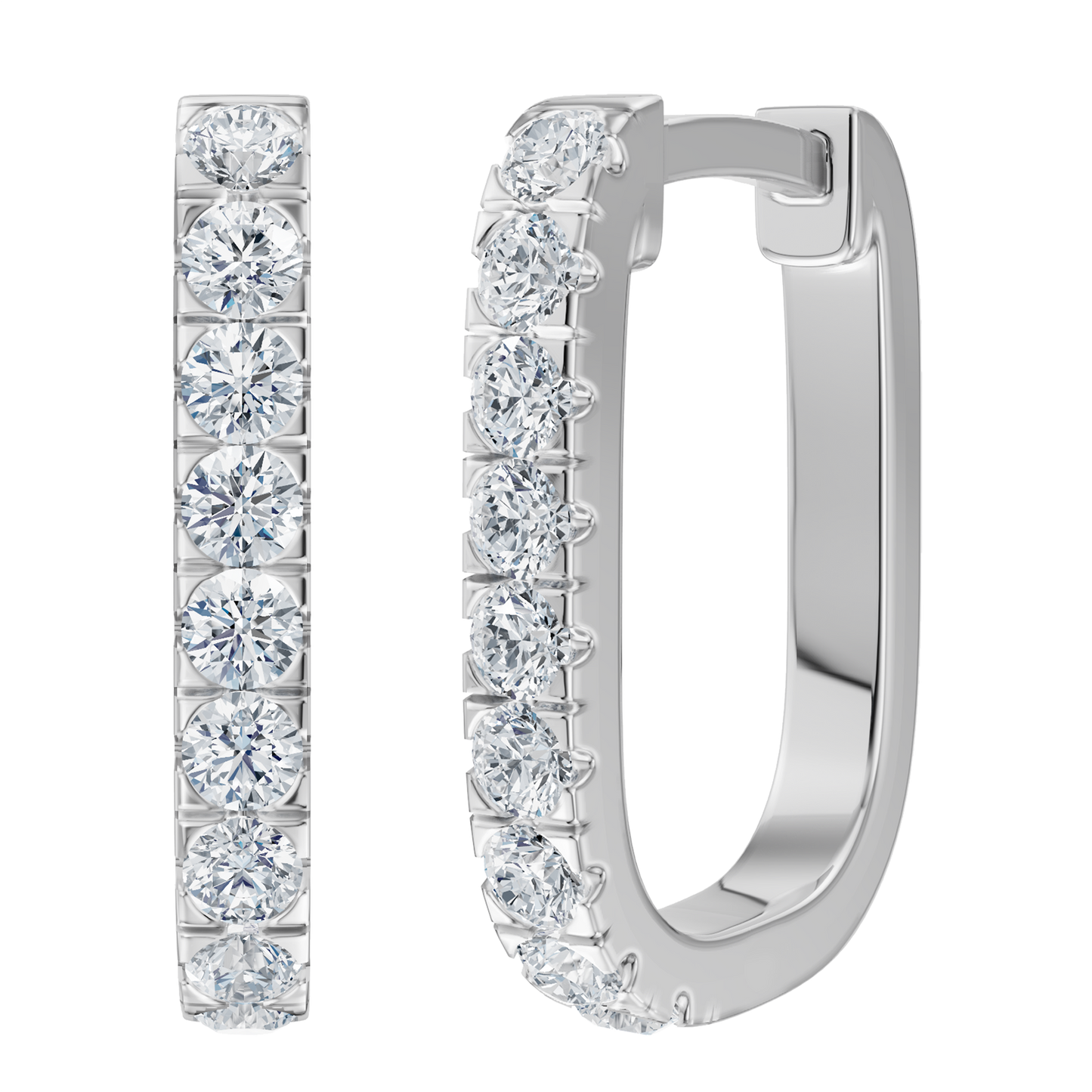 White Gold-Eirene Huggie Earrings_view=FRONT