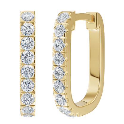 Yellow Gold-Eirene Huggie Earrings_view=FRONT