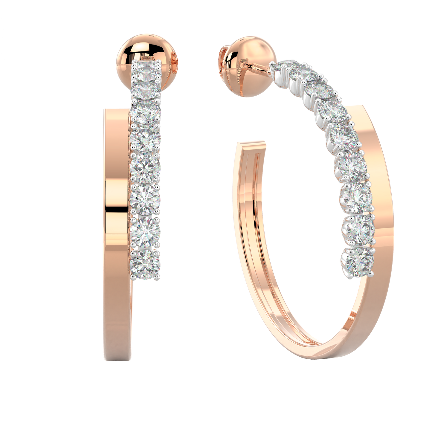 Pink Gold-Solstice Round Diamond Studs_view=FRONT