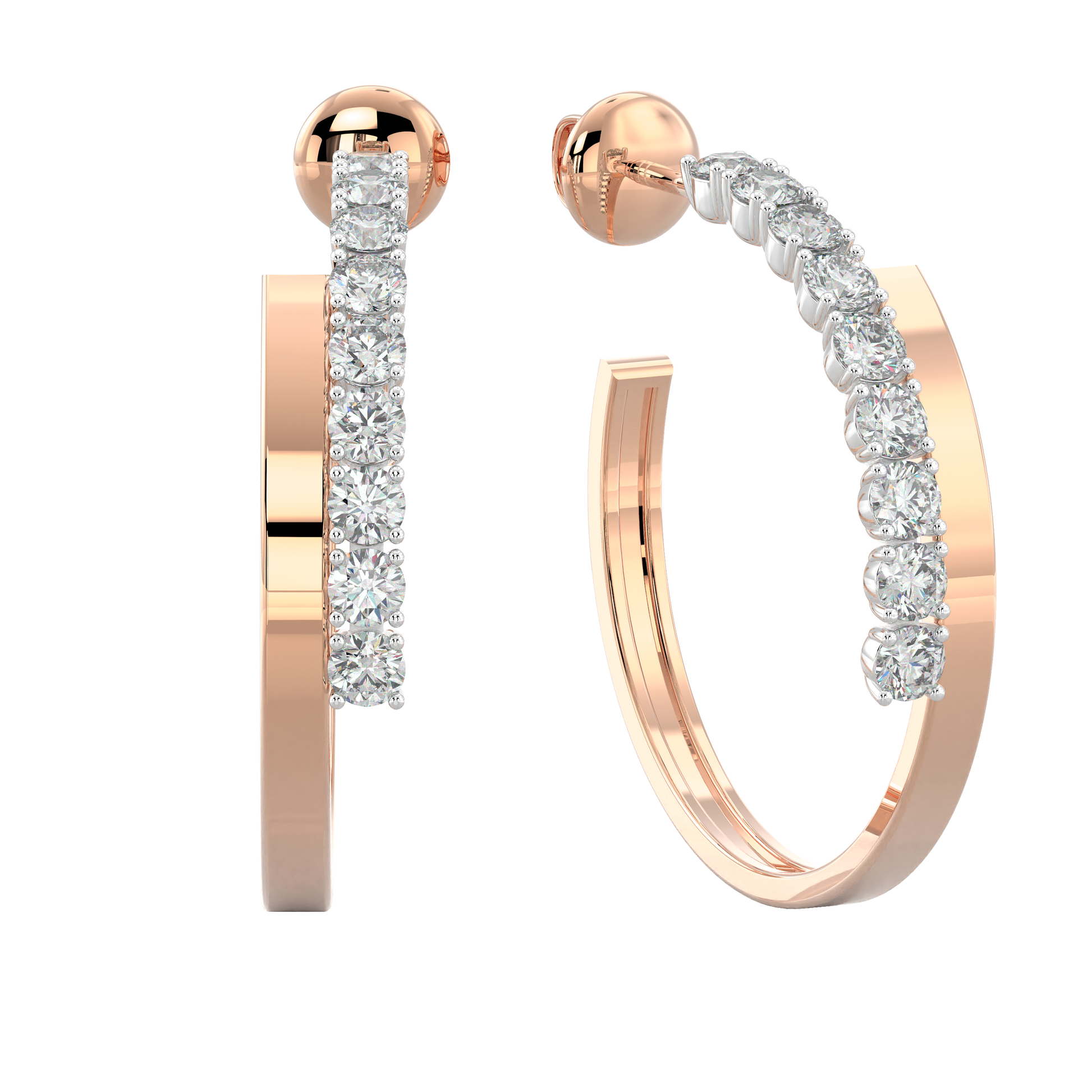 Pink Gold-Solstice Round Diamond Studs_view=FRONT