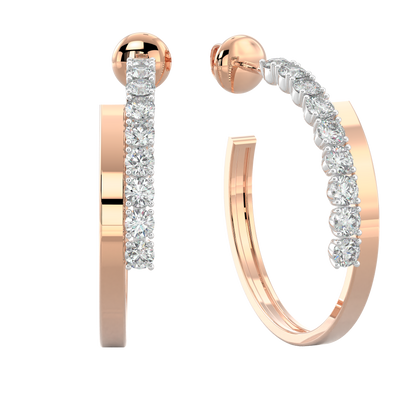 Pink Gold-Solstice Round Diamond Studs_view=FRONT