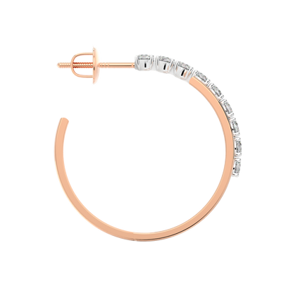 Pink Gold-Solstice Round Diamond Studs_view=SIDE