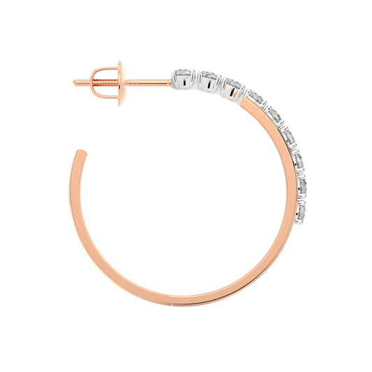 Pink Gold-Solstice Round Diamond Studs_view=SIDE