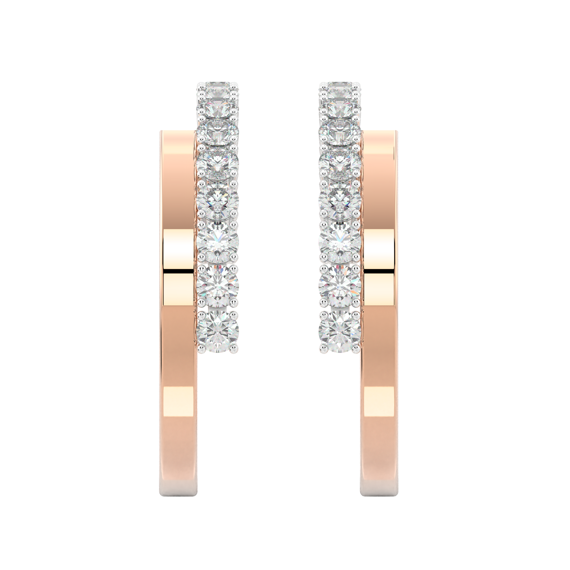 Pink Gold-Solstice Round Diamond Studs_view=TOP