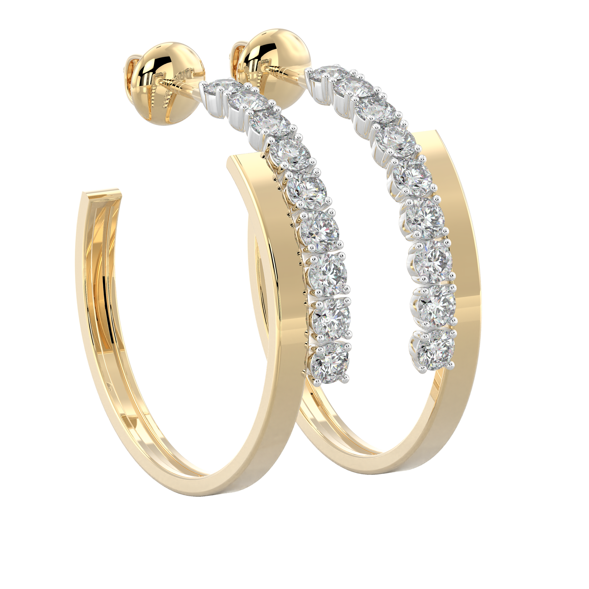 Yellow Gold-Solstice Round Diamond Studs_view=3DV