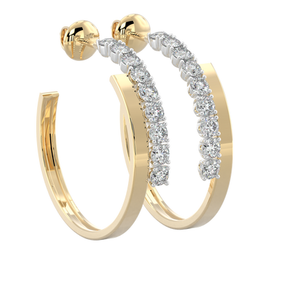 Yellow Gold-Solstice Round Diamond Studs_view=3DV